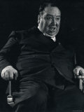 Director Alfred Hitchcock on Set of Motion Picture Shadow of a Doubt