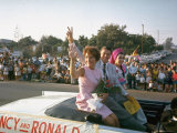 California Republican Gubernatorial Candidate Ronald Reagan  Wife Nancy Waving to Spectators
