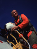 Retiring Astronaut John Glenn in Pilot's Flight Suit  During Visit to El Toro Marine Air Base