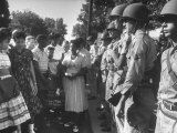 Minnijean Brown  Along with Other Black Students  Being Blocked by the Ak National Guard