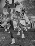 Hempstead Hs Majorette Eileen Seale Twirling Baton During Half Time at Football Game