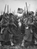 American Glider Troops' Airborne Unit on Parade at Airfield Before Eisenhower's D Day