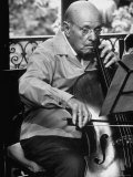 Cellist Pablo Casals Rehearsing at His Home in Prades