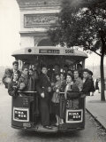 American Teenagers Riding Streetcar Towards Arc de Triomphe  Head Home