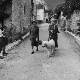 Author Gertrude Stein Walking with Alice B Toklas and Their Dog