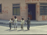 Storefront Covered with Graffiti from Riots Indicating Black Ownership and Support of Violence
