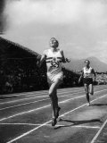 England's Dr Roger Bannister Beating Australia's Mile Record Holder John Landy