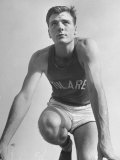 Decathlon Champ Bob Mathias  Posing in His Starting Stance