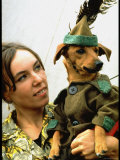 Czechoslovakian Woman with Her Dressed-Up Pet Dachshund