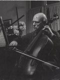 Pablo Casals Giving an Informal Recital on His Cello at His Home