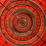 Concentric Steel Work Platforms on Which Technicians Stand to Assemble Saturn V Rocket