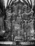 Cellist Pablo Casals Rehearsing His Cello Solo at the Baroque Altar of Church of St Pierre