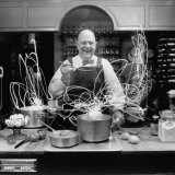 Author and Top Chef James A Beard in Kitchen Creating Light Trails Al a Picasso