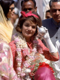 First Lady Jackie Kennedy is Welcomed at the Jaipur Airport During Her Tour of India