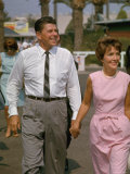 California Gubernatorial Candidate Ronald Reagan with Wife Nancy While on the Campaign Trail