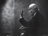 Conductor Arturo Toscanini Waving His Arms During the First Half Program of the Toscanini Tour