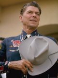 California Republican Gubernatorial Candidate Ronald Reagan  in Cowboy Attire While Campaigning