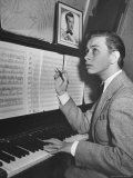 Boy Drummer and Composer Mel Torme  Playing the Piano