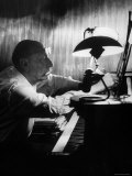 Composer Igor Stravinsky Working at a Piano in an Empty Dance Hall in Venice