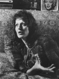 Feminist Author Germaine Greer Speaking in Serious Portrait
