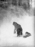 Fighting a Blizzard  David Colson Heading for Home After School Day  Clutching His Empty Lunch Box