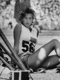 Gunhild Larking  Sweden's Entry for High Jump  Nervously Awaiting Turn to Compete at Olympic Games