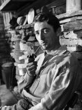 Gregory Peck Smoking a Pipe for a Scene in the Movie The Yearling