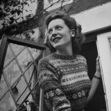 Deborah Kerr at the Drawing Room Window of Her Home