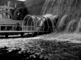 Tourists Crossing Low Bridge at Electrical Utilities Waterfall Exhibit at NY World's Fair