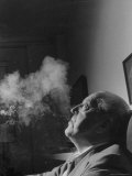 Portrait of Architect Mies Van Der Rohe Exhaling Smoke