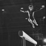 Soviet Gymnast Larisa Latnina in US Soviet Meet at West Chester State Teachers' College