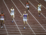 US Athlete Michael Larrabee Winning the 400 Meters at the Summer Olympics