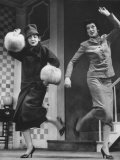 Scenes from Stage Play "Auntie Mame" Starring Rosalind Russell and Polly Rowles