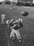 Players Don McClelland and Bobby Conrad During a Pre Season Practice of Texas A and M Football Team