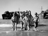 Gen Douglas Macarthur and Col Lloyd Lehrbas Wading Ashore During American Landings