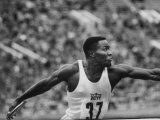 US Track Athlete Rafer Johnson Participating in a Us Soviet Track Meet