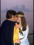 Young Couple with a Misty Manhattan Skyline in the Back Ground