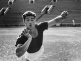 Soviet Track Athlete Adolf Varnauskas Participating in a Us Soviet Track Meet