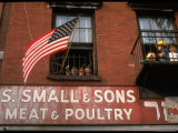 American Flag Flying from a Window of Tenement Appartment