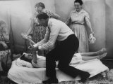 Faith Healer Oral Roberts Healing a Patient at Crusade Meeting