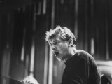 Conductor Leonard Bernstein Conducting the New York Philharmonic