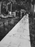 Marquis Melchior de Vogue Talking with Guests at Wedding Reception of Youngest Son  Geoffroy Vogue