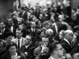 Allan Jay Lerner and Frederick Loewe with Crowd After "My Fair Lady" in Mark Hellinger Theater