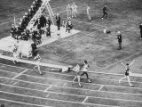 Peter Snell Raising Arms in Celebration After Winning 800 Meter Race at the Summer Olympic Games