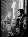 Boxer Muhammad Ali Taunting Rival Joe Frazier at Frazier's Training Headquarters