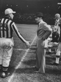 Cleveland Brown's Coach Paul Brown Disputing with the Ref from the Sidelines at Brigga Stadium