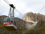 Funicular Ride to Observatory  Pordoi Pass  Trentino  Dolomites  Italy