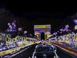 Champs Elysees and Arc de Triomphe  Paris  France