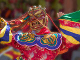 Mask Dance Celebrating Tshechu Festival at Wangdue Phodrang Dzong  Wangdi  Bhutan