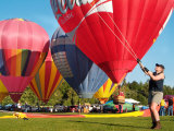 Balloon Handler at the Tigard Festival of Balloons in Cook Park  Portland  Oregon  USA
